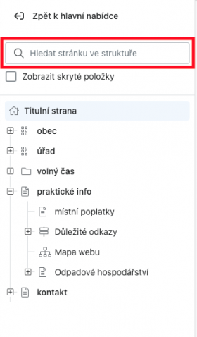 Stránkové menu