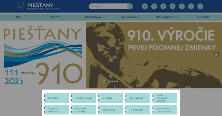 rýchle odkazy bez piktogramu
