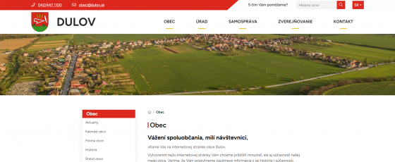 Hlavička na podstránke zmenšená na výšku
