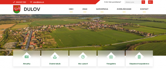Hlavička na podstránke zmenšená na výšku