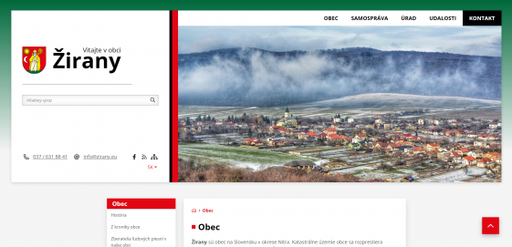 Hlavička na podstránke rovnaká ako na úvode